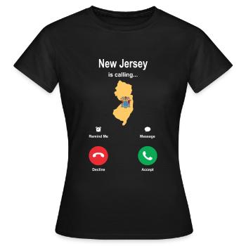 Besuch In New Jersey Geschenk - Frauen T-Shirt - Schwarz - Vorne - AI Model Female 172 dark (172cm)