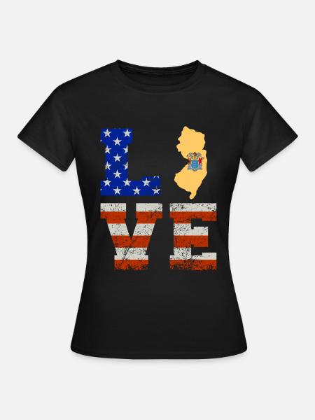 Liebe New Jersey Geschenk - Frauen T-Shirt - Schwarz