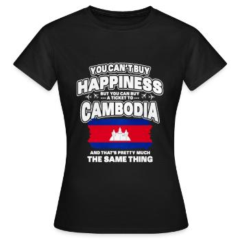 Cambodge - T-shirt Femme - noir - Devant - AI Model Female 172 dark (172cm)