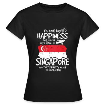 Singapur - Frauen T-Shirt - Schwarz - Vorne - AI Model Female 172 dark (172cm)