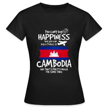 Cambodge - T-shirt Femme - noir - Devant - AI Model Female 172 dark (172cm)