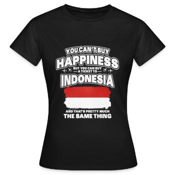 Indonésie - T-shirt Femme - noir - Devant - AI Model Female 172 dark (172cm)