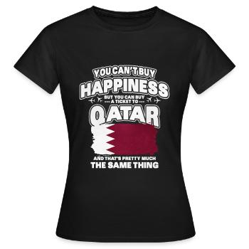 Katar - Frauen T-Shirt - Schwarz - Vorne - AI Model Female 172 dark (172cm)