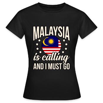 Malaisie - T-shirt Femme - noir - Devant - AI Model Female 172 dark (172cm)