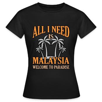 Malaisie - T-shirt Femme - noir - Devant - AI Model Female 172 dark (172cm)