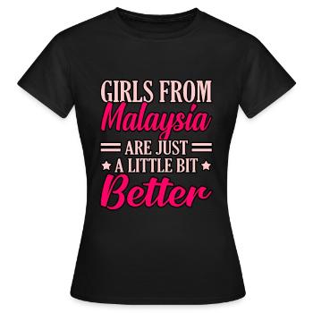 Malaisie - T-shirt Femme - noir - Devant - AI Model Female 172 dark (172cm)