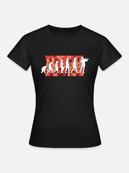 Violinist Evolution - Frauen T-Shirt - Schwarz