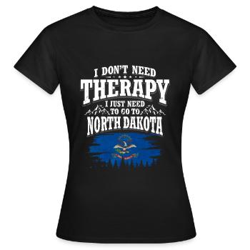 Dakota du Nord - T-shirt Femme - noir - Devant - AI Model Female 172 dark (172cm)