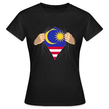 Malaisie - T-shirt Femme - noir - Devant - AI Model Female 172 dark (172cm)