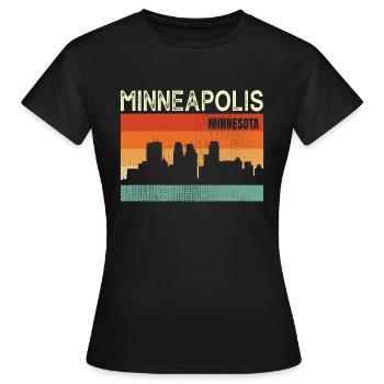 Minneapolis (Minnesota) - T-shirt Femme - noir - Devant - AI Model Female 172 dark (172cm)