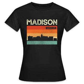 Madison Wisconsin - T-shirt Femme - noir - Devant - AI Model Female 172 dark (172cm)