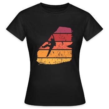 Klettern Freiklettern - Frauen T-Shirt - Schwarz - Vorne - AI Model Female 172 dark (172cm)