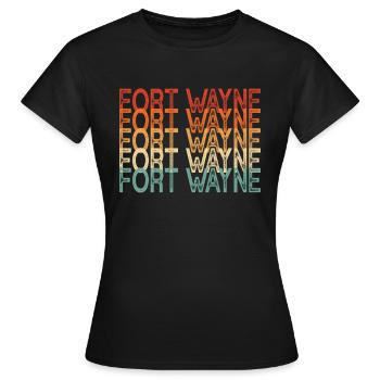 Fort Wayne, Indiana - T-shirt Femme - noir - Devant - AI Model Female 172 dark (172cm)