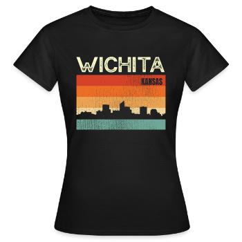 Wichita (Kansas) - T-shirt Femme - noir - Devant - AI Model Female 172 dark (172cm)