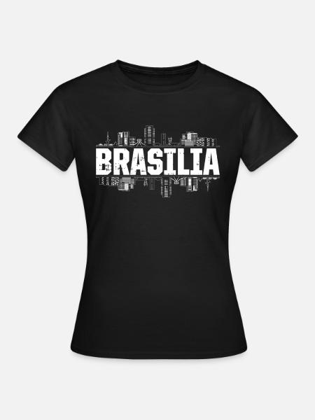 Brasilia Skyline Geschenk - Frauen T-Shirt - Schwarz