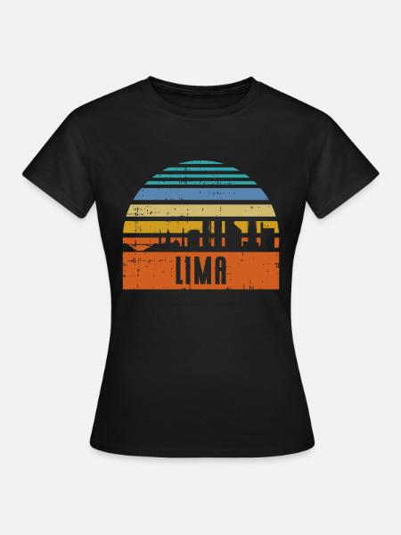 Lima Peru Skyline - Frauen T-Shirt - Schwarz