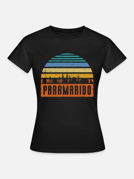 Paramaribo Skyline - Frauen T-Shirt - Schwarz
