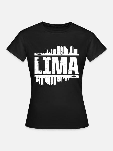 Lima Peru Skyline - Frauen T-Shirt - Schwarz