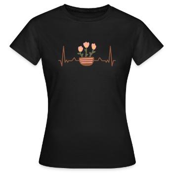 Garten Blumen Topf Behälter - Frauen T-Shirt - Schwarz - Vorne - AI Model Female 172 dark (172cm)