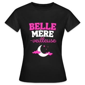 Cadeau Belle Mère insomniaque Noel Anniversaire - T-shirt Femme - noir - Devant - AI Model Female 172 dark (172cm)