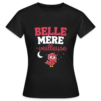 Cadeau Belle Mère insomniaque Noel Anniversaire - T-shirt Femme - noir - Devant - AI Model Female 172 dark (172cm)