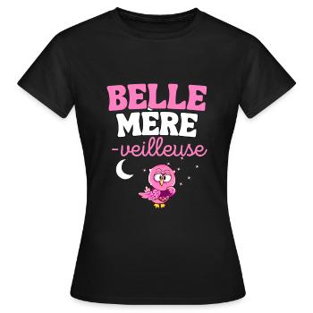 Cadeau Belle Mère insomniaque Noel Anniversaire - T-shirt Femme - noir - Devant - AI Model Female 172 dark (172cm)