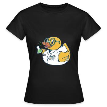 Badeente Wissenschaftler - Frauen T-Shirt - Schwarz - Vorne - AI Model Female 172 dark (172cm)
