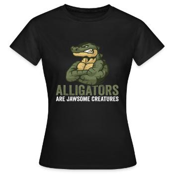 Les alligators sont des créatures mâchoires alligator - T-shirt Femme - noir - Devant - AI Model Female 172 dark (172cm)