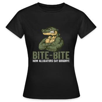 Bite-Bite How Alligator Say Goodbye Alligator - Frauen T-Shirt - Schwarz - Vorne - AI Model Female 172 dark (172cm)