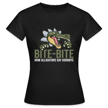 Bite-Bite How Alligator Say Goodbye Alligator - Frauen T-Shirt - Schwarz - Vorne - AI Model Female 172 dark (172cm)