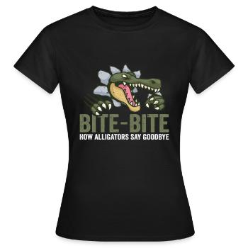 Bite-Bite How Alligator Say Goodbye Alligator - Frauen T-Shirt - Schwarz - Vorne - AI Model Female 172 dark (172cm)
