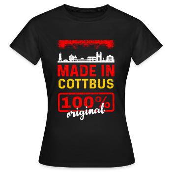 Cottbus - Frauen T-Shirt - Schwarz - Vorne - AI Model Female 172 dark (172cm)