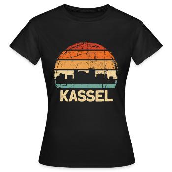 Kassel - Frauen T-Shirt - Schwarz - Vorne - AI Model Female 172 dark (172cm)