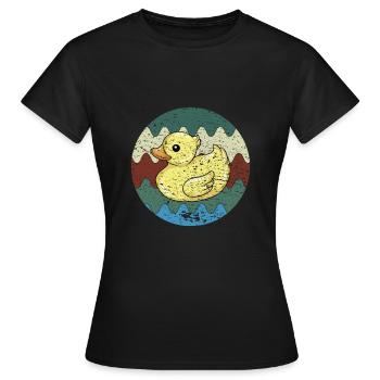 Badeente Retro - Frauen T-Shirt - Schwarz - Vorne - AI Model Female 172 dark (172cm)