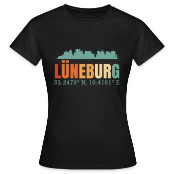 Lüneburg - Frauen T-Shirt - Schwarz - Vorne - AI Model Female 172 dark (172cm)