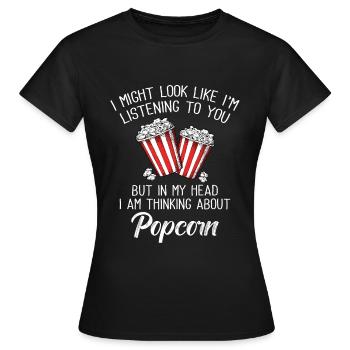 Popcorn - Frauen T-Shirt - Schwarz - Vorne - AI Model Female 172 dark (172cm)