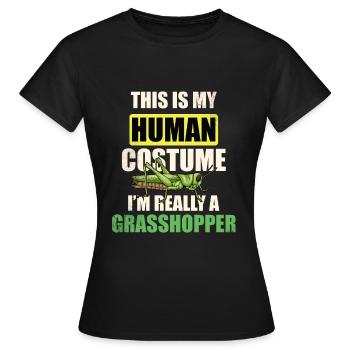 C’est mon costume humain Je suis vraiment un - T-shirt Femme - noir - Devant - AI Model Female 172 dark (172cm)