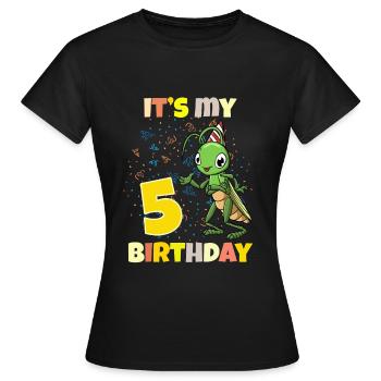 C’est ma sauterelle de 5ème anniversaire - T-shirt Femme - noir - Devant - AI Model Female 172 dark (172cm)