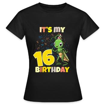 C’est ma sauterelle de 16 ans - T-shirt Femme - noir - Devant - AI Model Female 172 dark (172cm)