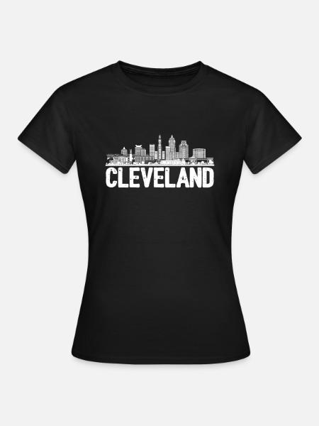 Cleveland Skyline - Frauen T-Shirt - Schwarz