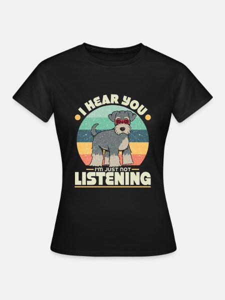 Zwergschnauzer - T-shirt dam - svart