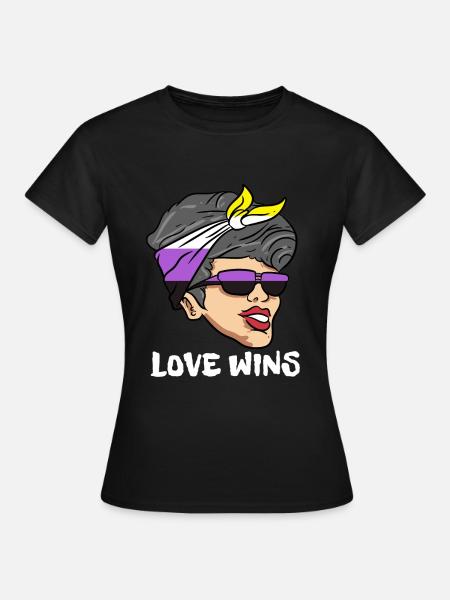 Non Binary Gender Flagge Geschenk - Frauen T-Shirt - Schwarz
