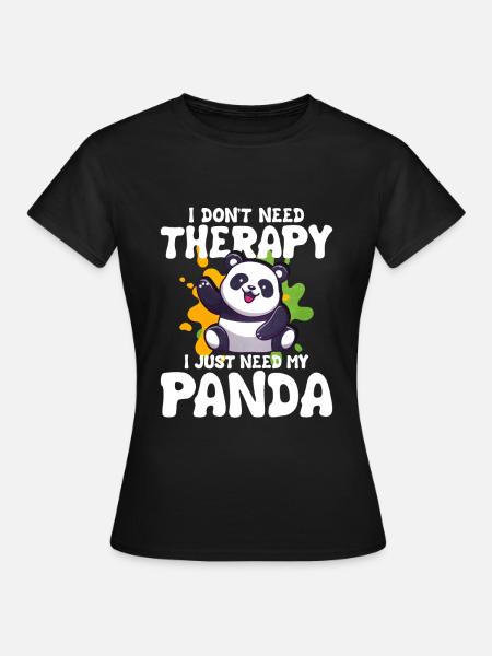 Panda - Frauen T-Shirt - Schwarz