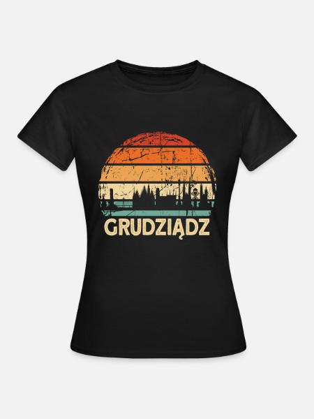 Polen Grudziadz Skyline - Frauen T-Shirt - Schwarz