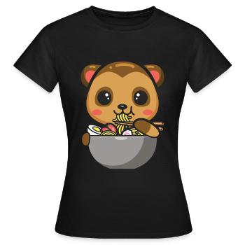 Mangoustes Mangoustes Suricates - T-shirt Femme - noir - Devant - AI Model Female 172 dark (172cm)