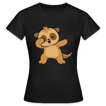 Mangoustes Mangoustes Suricates - T-shirt Femme - noir - Devant - AI Model Female 172 dark (172cm)
