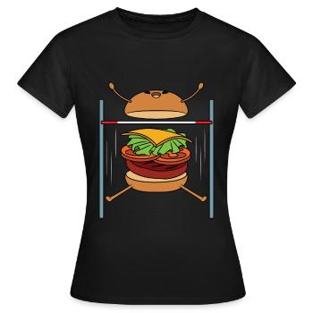 Burger Hochsprung - Frauen T-Shirt - Schwarz - Vorne - AI Model Female 172 dark (172cm)