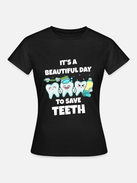 Zahn Zähne Zahnarzt Zahnmedizinische Angestellte - Frauen T-Shirt - Schwarz