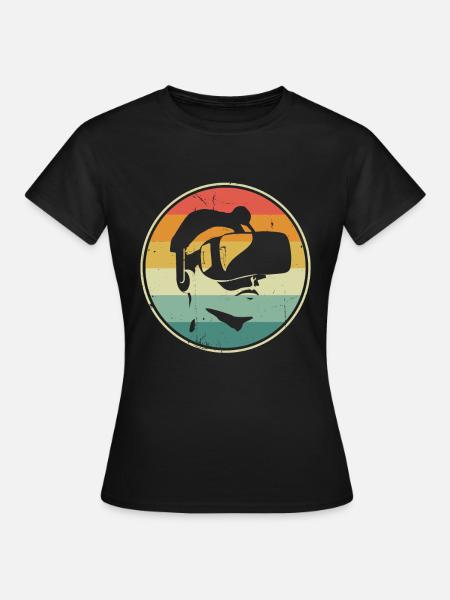 Virtual Reality VR Geschenk - Frauen T-Shirt - Schwarz
