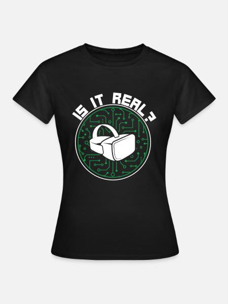 Virtual Reality VR Geschenk - Frauen T-Shirt - Schwarz